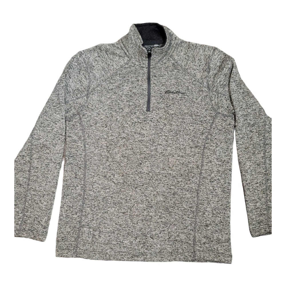 Eddie Bauer Women's Medium Fleece 1/4 Zip Pullover Gray